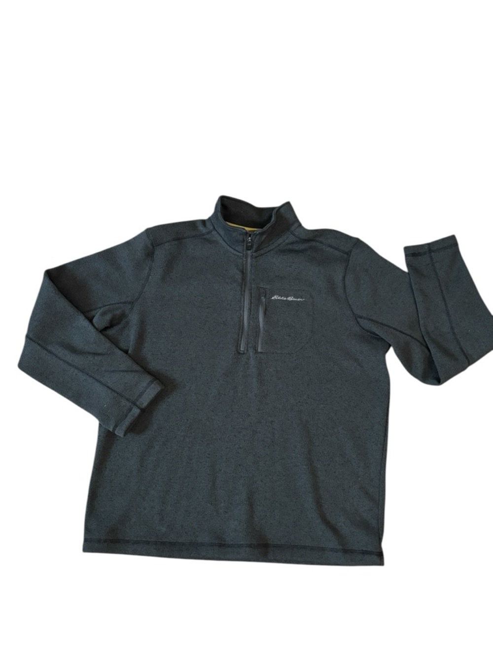 Eddie Bauer Gray Half Zip High Collar‎ Pullover Sweater Size L